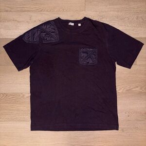 Burberry Check Paneled Cotton Purple T-Shirt